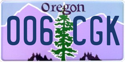 OR license plate 006CGK