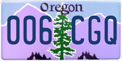 OR license plate 006CGQ