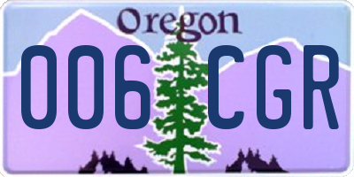 OR license plate 006CGR