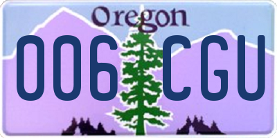 OR license plate 006CGU