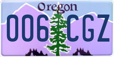 OR license plate 006CGZ