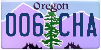 OR license plate 006CHA