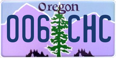 OR license plate 006CHC