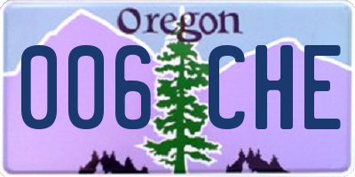 OR license plate 006CHE