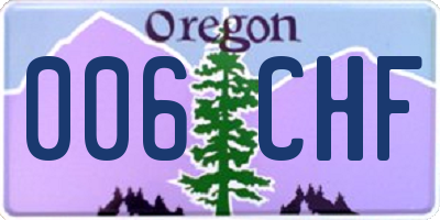 OR license plate 006CHF