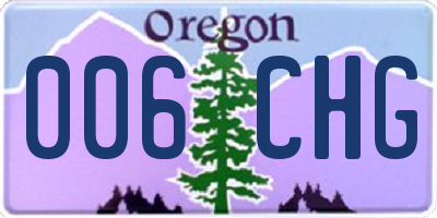 OR license plate 006CHG