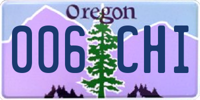 OR license plate 006CHI