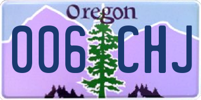 OR license plate 006CHJ