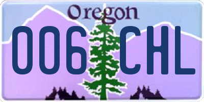 OR license plate 006CHL