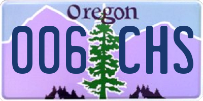 OR license plate 006CHS