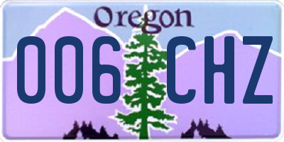 OR license plate 006CHZ