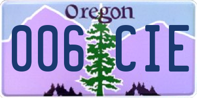 OR license plate 006CIE