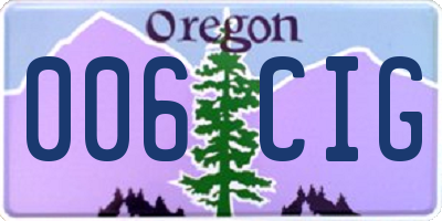 OR license plate 006CIG