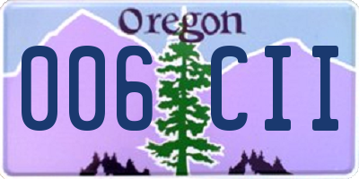 OR license plate 006CII