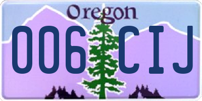 OR license plate 006CIJ