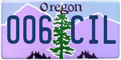 OR license plate 006CIL