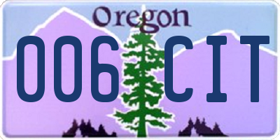 OR license plate 006CIT