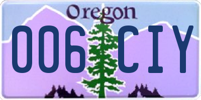 OR license plate 006CIY