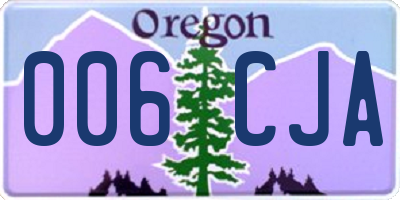 OR license plate 006CJA