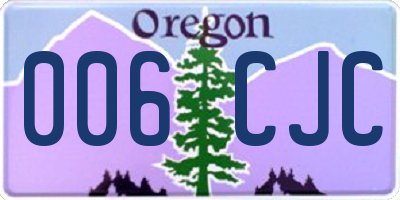 OR license plate 006CJC