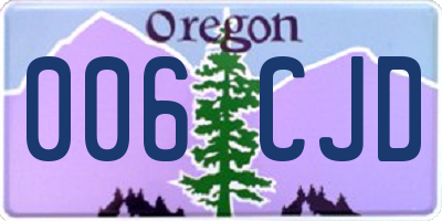 OR license plate 006CJD