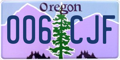 OR license plate 006CJF