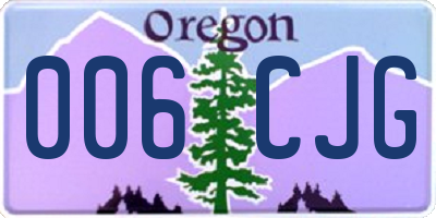 OR license plate 006CJG