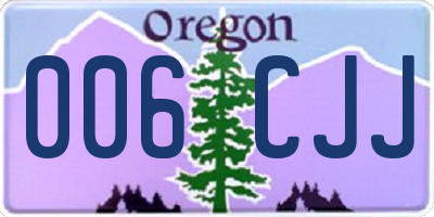 OR license plate 006CJJ