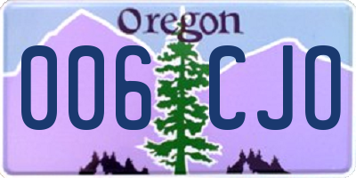 OR license plate 006CJO