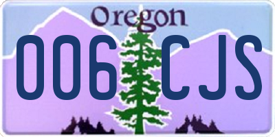 OR license plate 006CJS
