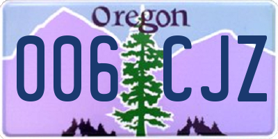 OR license plate 006CJZ
