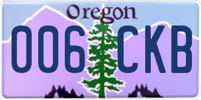 OR license plate 006CKB