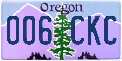 OR license plate 006CKC