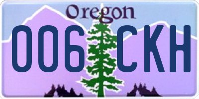 OR license plate 006CKH
