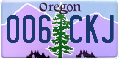 OR license plate 006CKJ