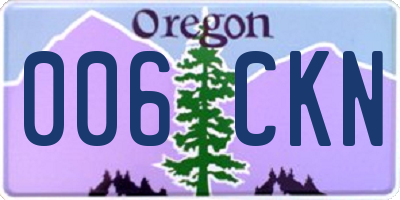 OR license plate 006CKN