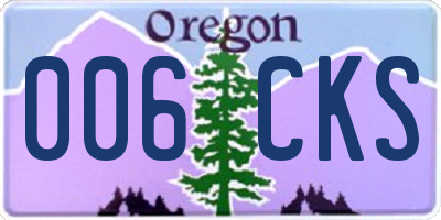 OR license plate 006CKS