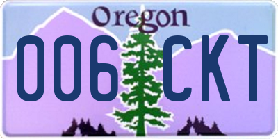 OR license plate 006CKT
