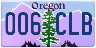OR license plate 006CLB