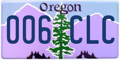 OR license plate 006CLC