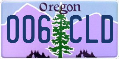 OR license plate 006CLD