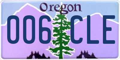 OR license plate 006CLE