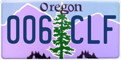 OR license plate 006CLF
