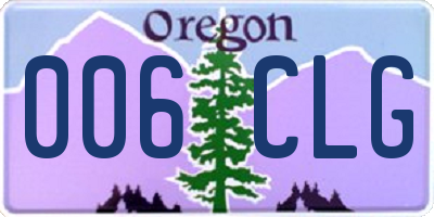 OR license plate 006CLG