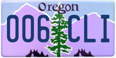 OR license plate 006CLI