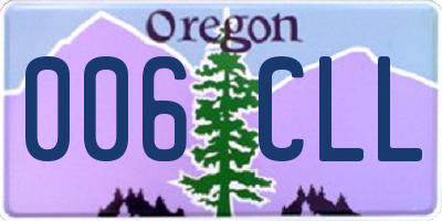 OR license plate 006CLL
