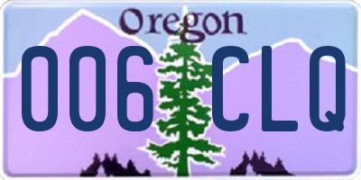 OR license plate 006CLQ