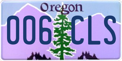 OR license plate 006CLS