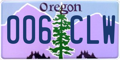 OR license plate 006CLW