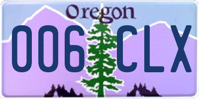OR license plate 006CLX